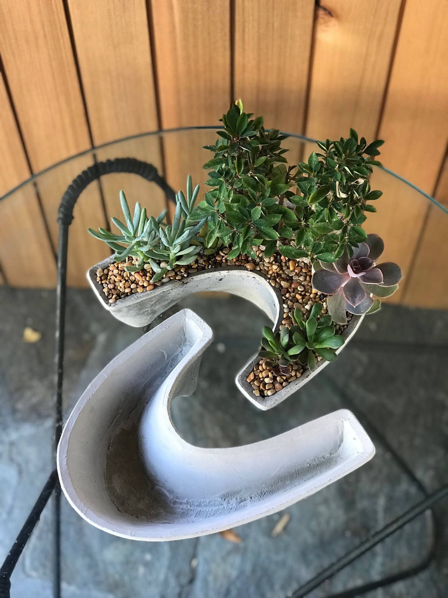 Crescent Moon Planter, succulent, home decor, concrete planter, moon, modern design, gift, indoor, outdoor, valentines gift