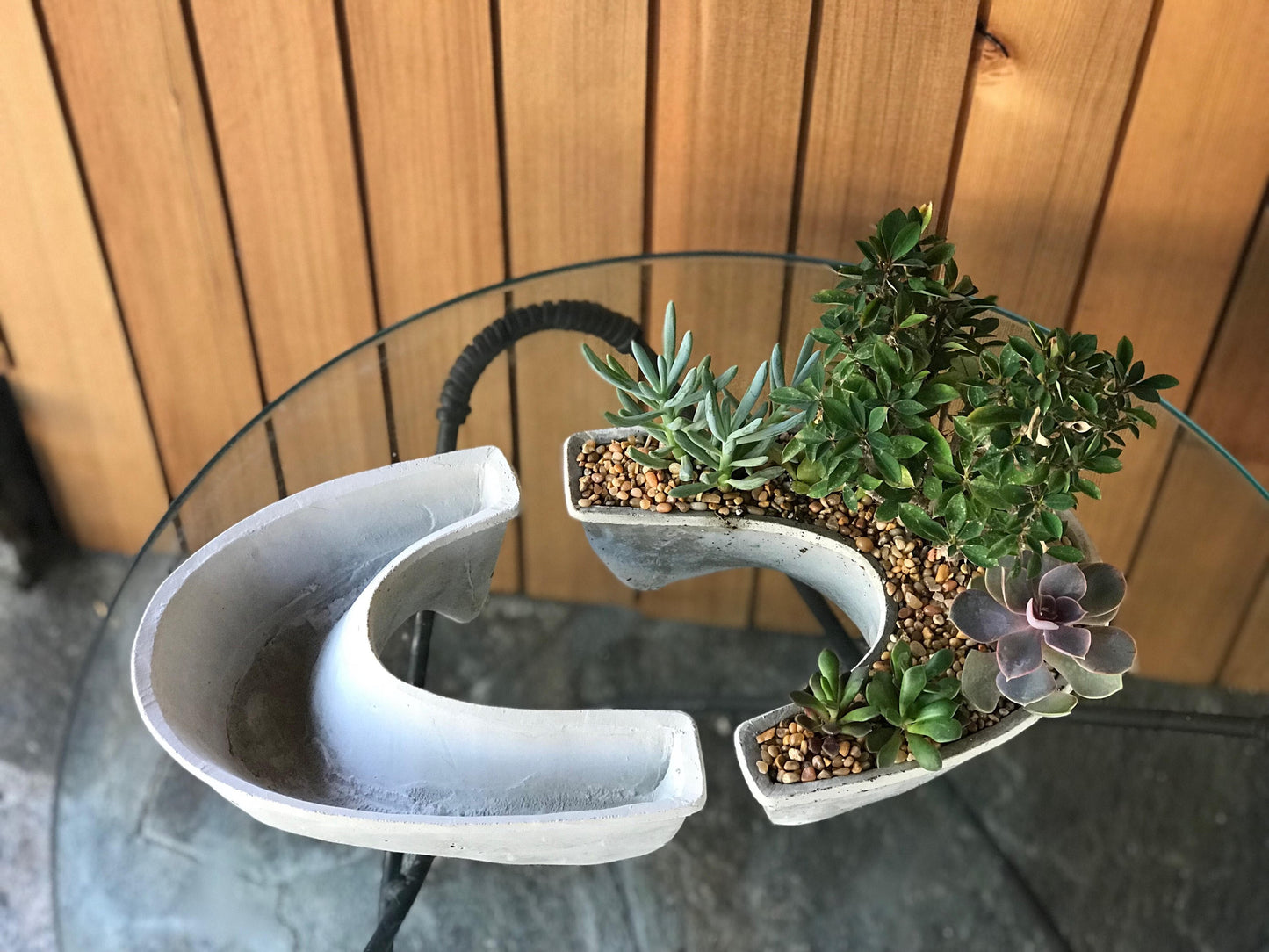 Crescent Moon Planter, succulent, home decor, concrete planter, moon, modern design, gift, indoor, outdoor, valentines gift