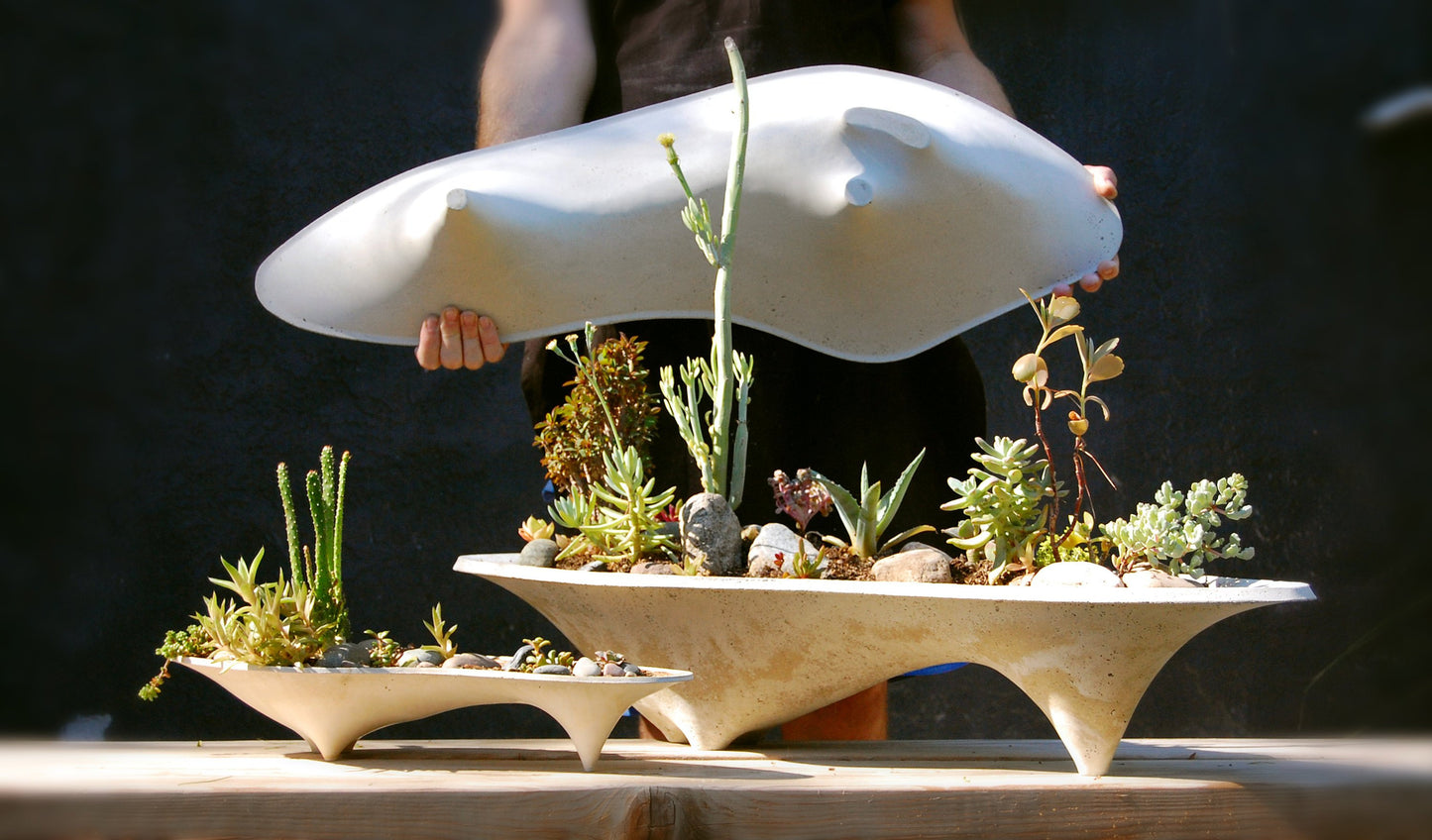 Large Island Concrete Planter, modern long planter