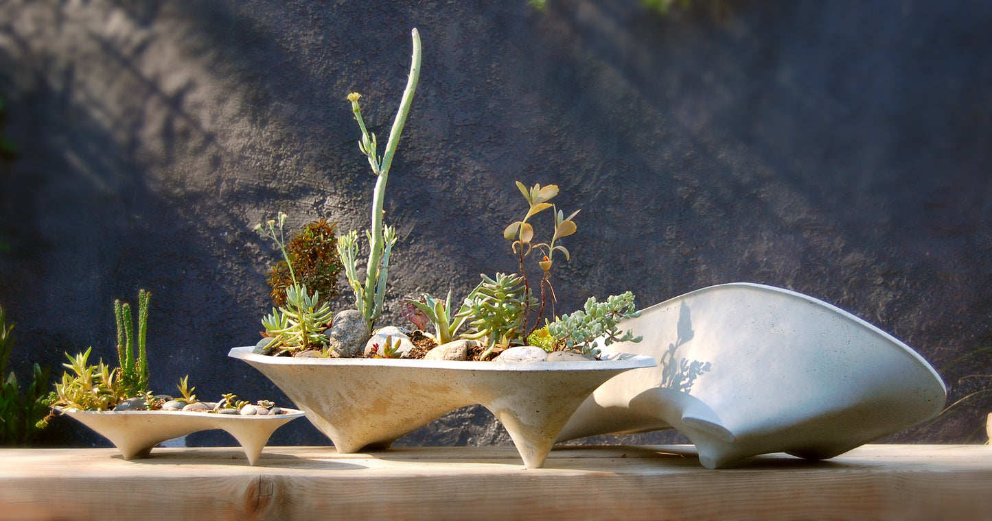 Large Island Concrete Planter, modern long planter
