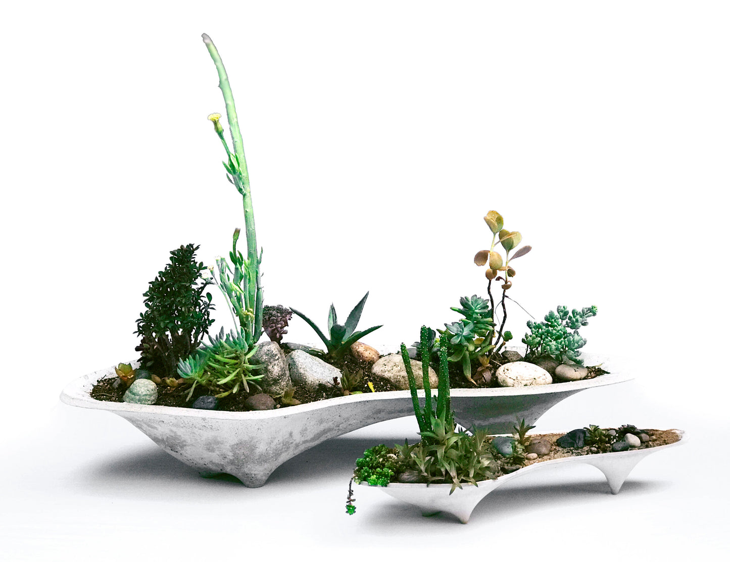 Large Island Concrete Planter, modern long planter