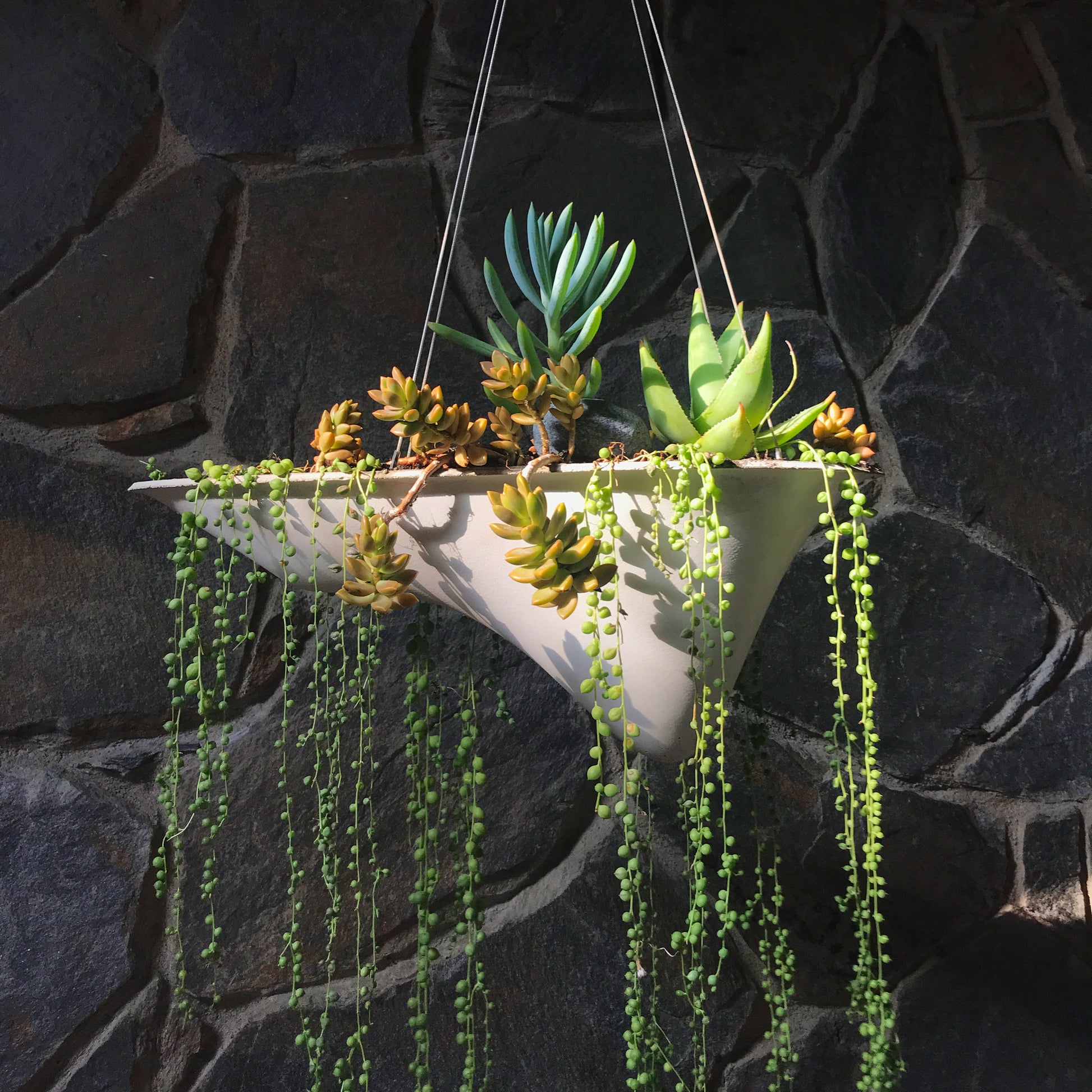 hanging concrete planter Floating Island Concrete Modern Planter