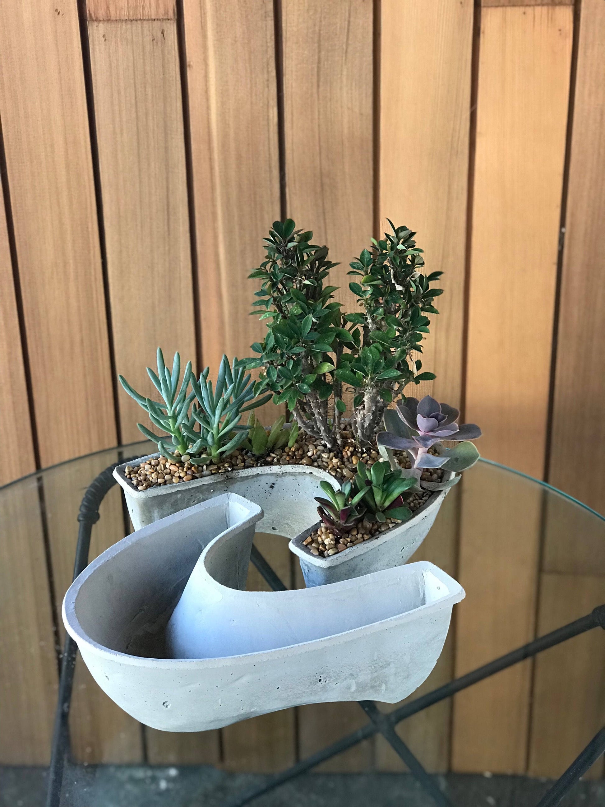 crescent succulents Crescent Moon Planter, succulent, home decor, concrete planter, moon, – Objects for Plant Display